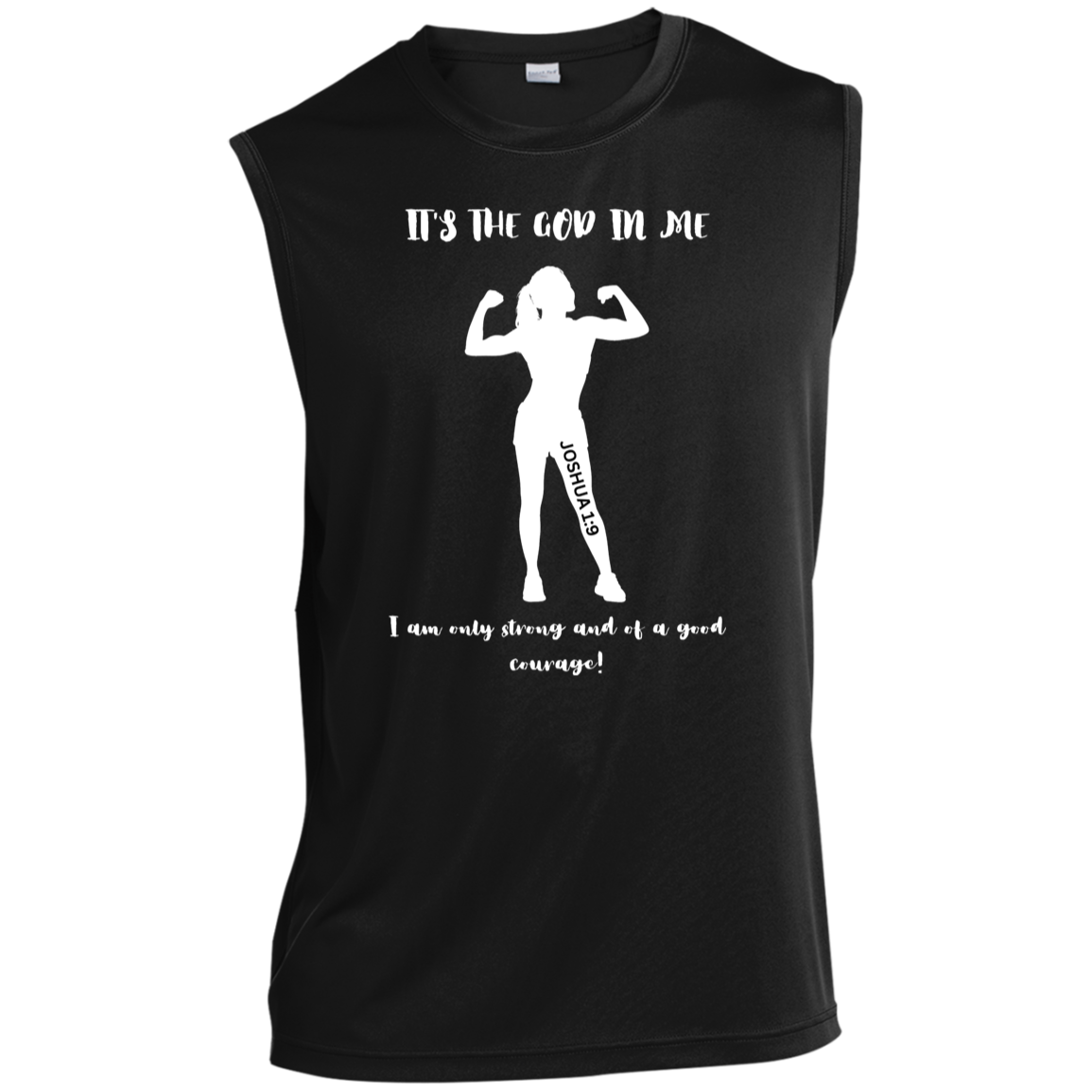 Women's "It's the God in me" Sleeveless Faith-Based Performance Tee