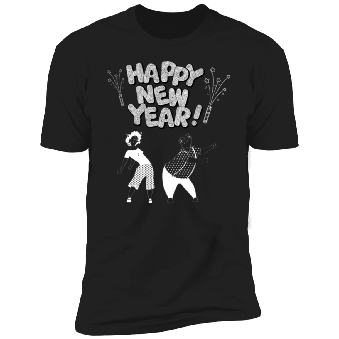 Men/Women Unisex "Happy New Year" Premium Short Sleeve Fun T-Shirt