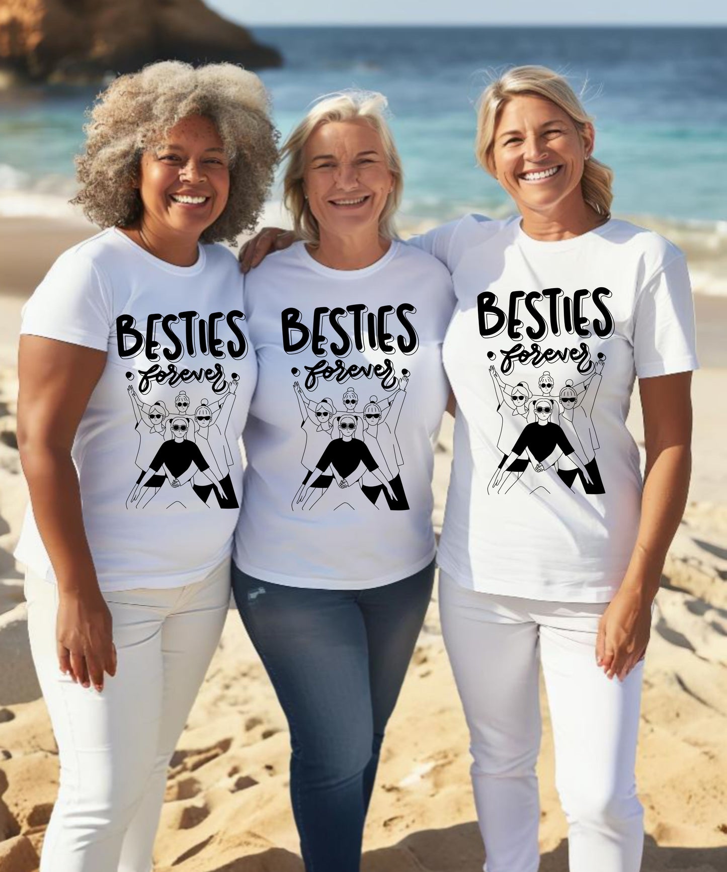 Women "BESTIES forever" Premium Fun Tee