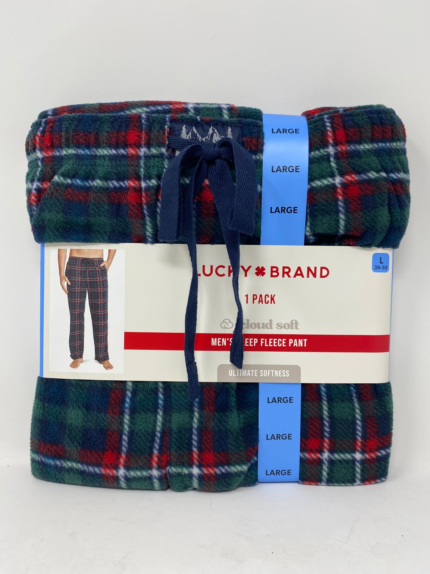 LUCKY BRAND Men's Christmas Mallard Green Sleep Fleece Pant