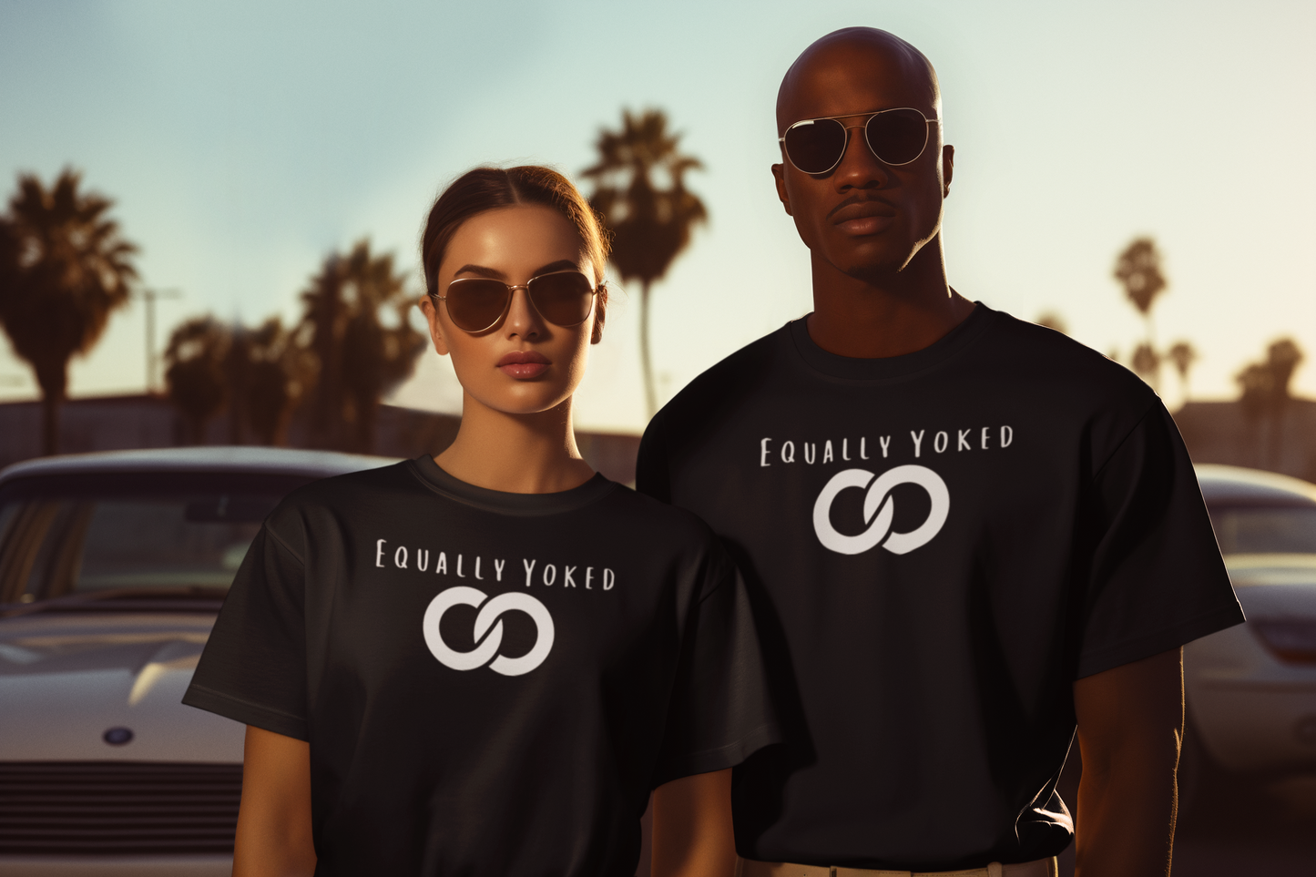 Men/Women Unisex "Equally Yoked" Premium Short Sleeve T-Shirt- Black
