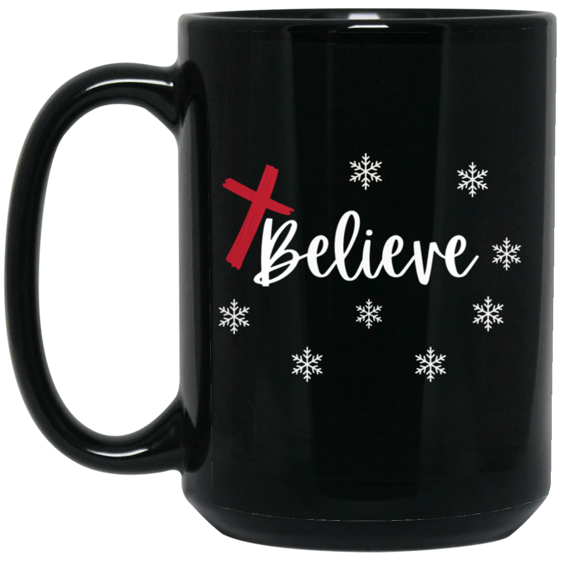 Believe 15oz Black Mug