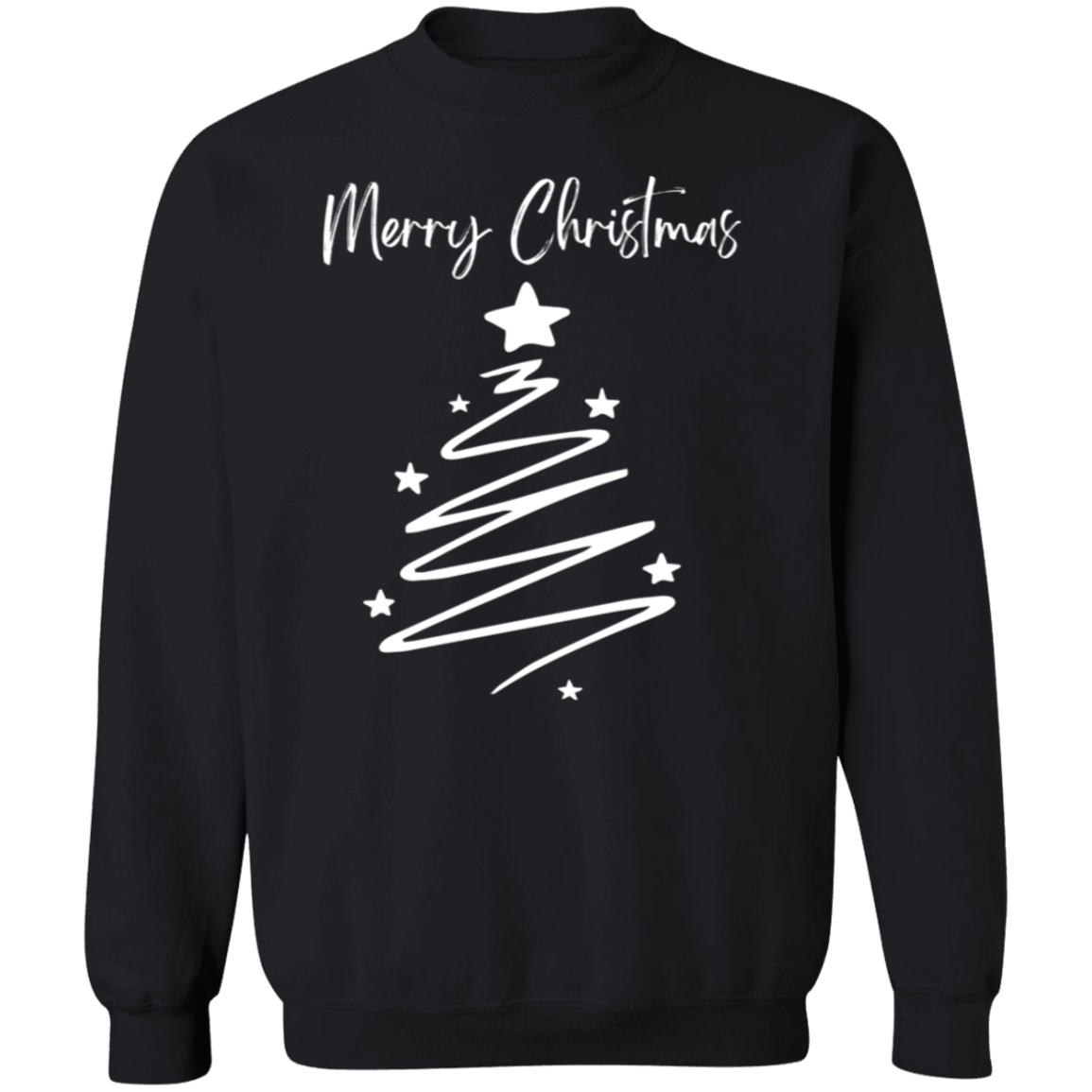 Merry Christmas Tree Crewneck Pullover Sweatshirt