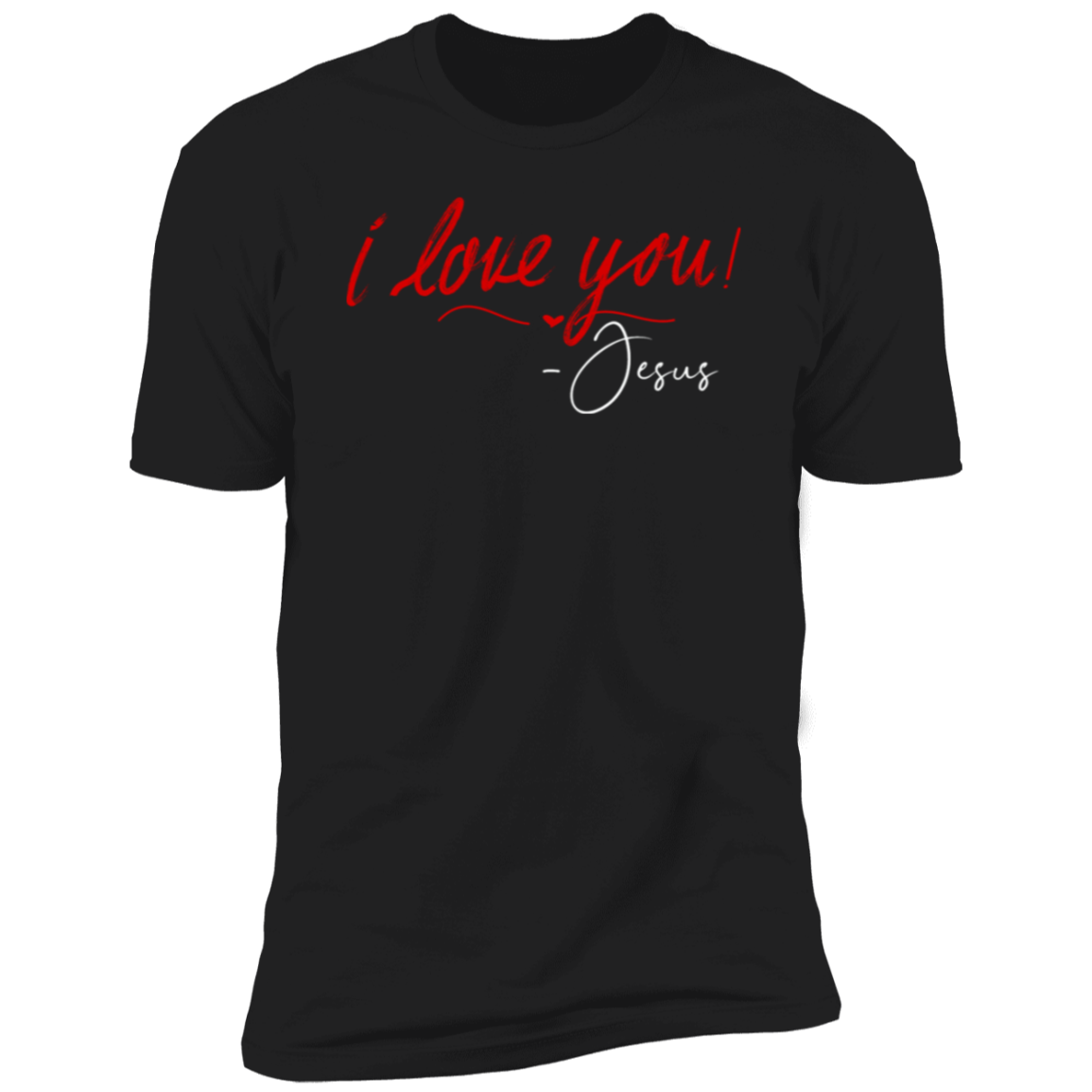 Next Level Women I Love You Jesus Black Short Sleeve T-Shirt - Faith Apparel