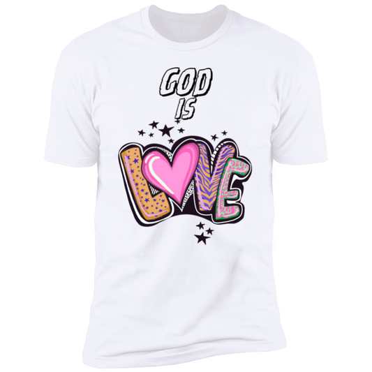 Next Level Women GOD IS LOVE White & Pink Short Sleeve T-Shirt - Faith Apparel