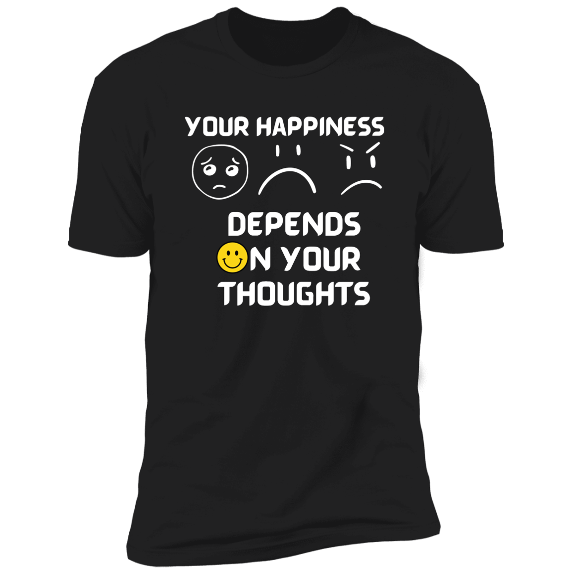 Your Happiness Depends on Your Thoughts Premium Short Sleeve Bible - Tees Faith Apparel