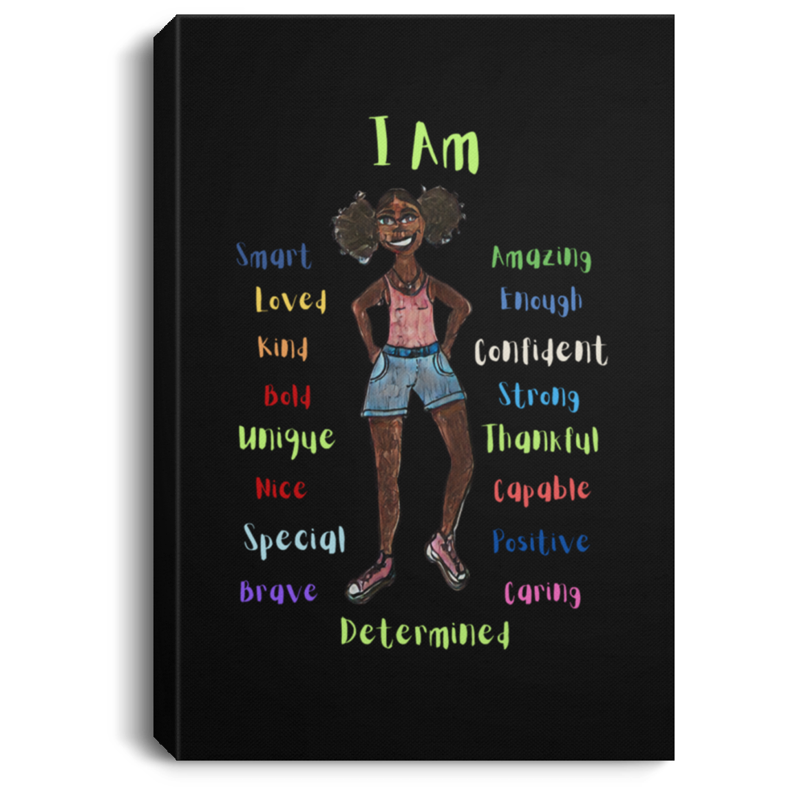 I Am Determined Portrait Canvas .75in Frame