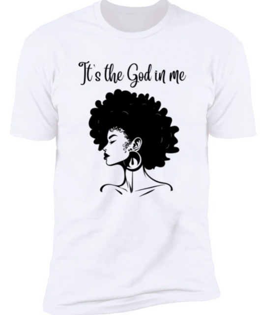 Women "It's the God in me" White & Black Premium Short Sleeve T-Shirt