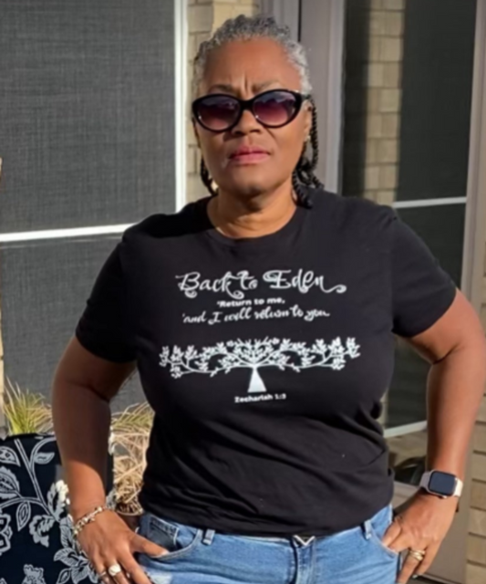 Women's "Back To Eden" Premium Short Sleeve T-Shirt Faith Based Tee