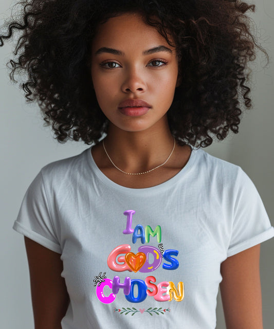 I Am... God's Chosen  Women Multi Color Jersey Short-Sleeve T-Shirt