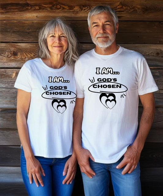 I Am... God's Chosen  White w/ Black Print Unisex Jersey Short-Sleeve T-Shirt (Copy)