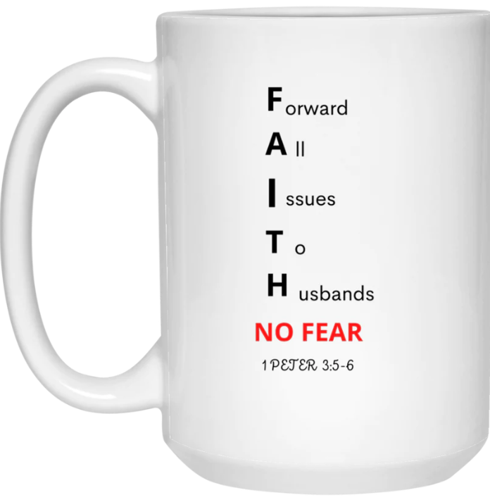 Faith No Fear 15 oz. Black Mug