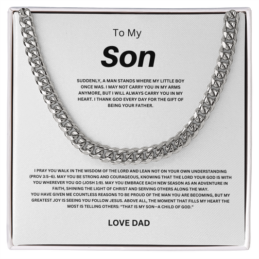 To My Son the Man Cuban Link Chain