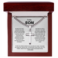 To My Son Be Bold Artisan Cross with Cuban Link Chain