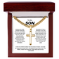 To My Son Be Bold Artisan Cross with Cuban Link Chain